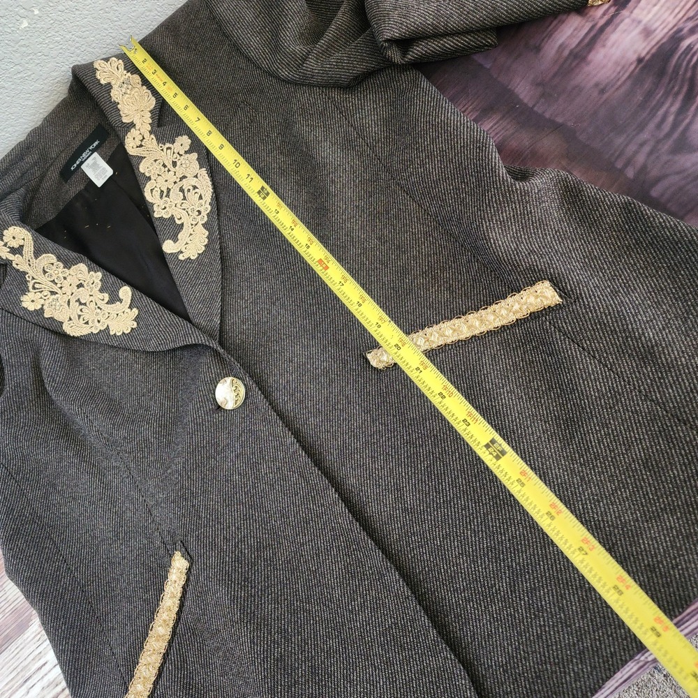 Jones New York‎ Blazer Women's 16W Brown Tweed Custom Jacket Old Money Heritage - Picture 10 of 14